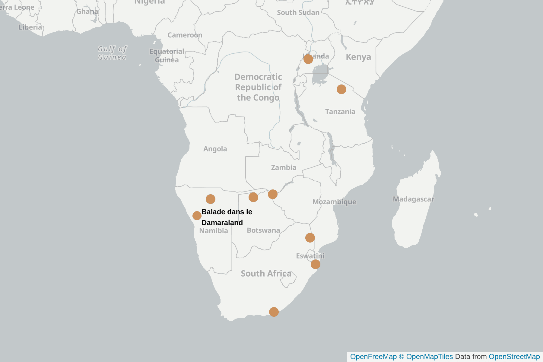 Carte de Éléphant d'Afrique