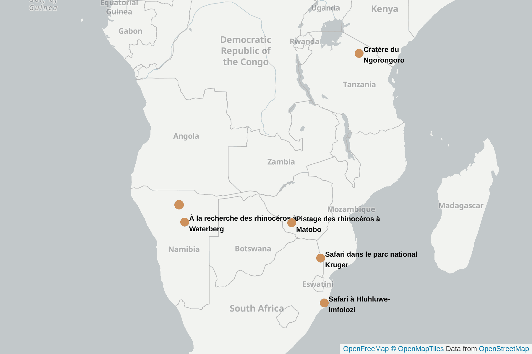 Carte de Rhinocéros noir