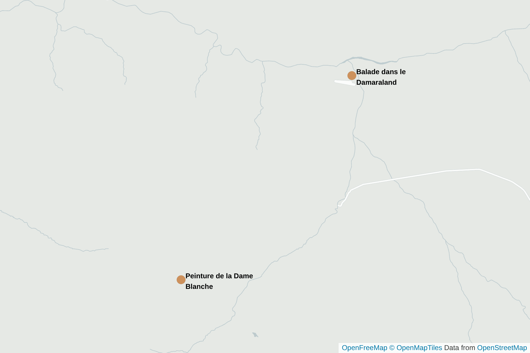 Carte de Brandberg/Damaraland