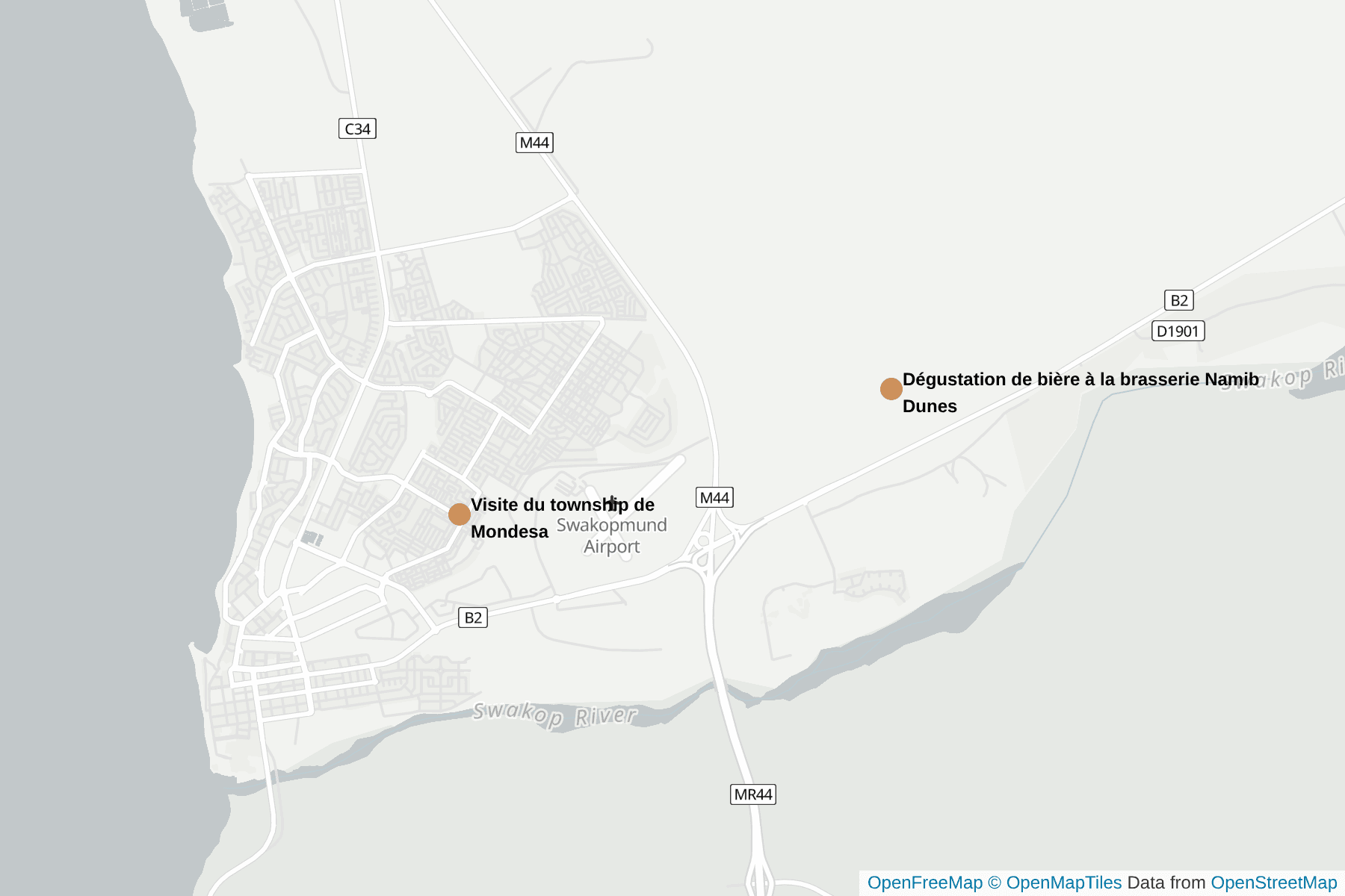 Carte de Swakopmund