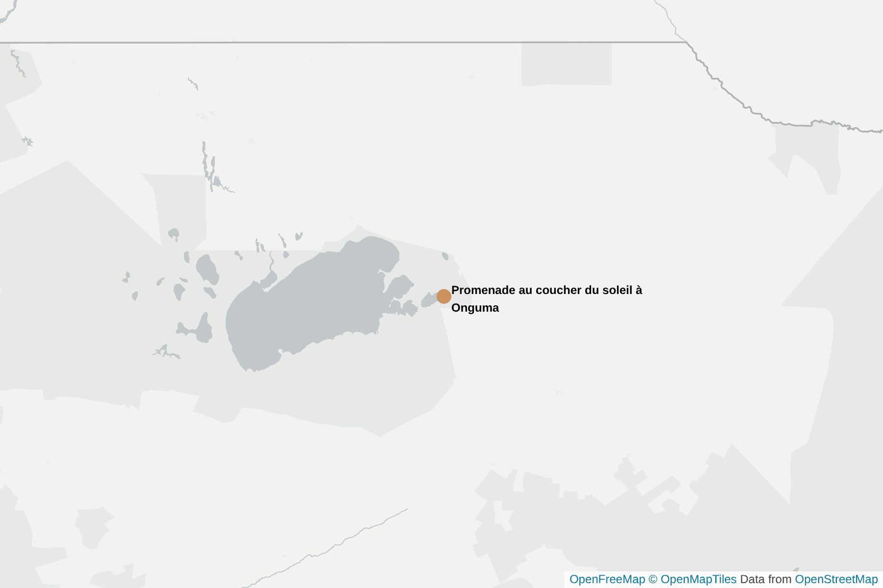 Carte de La réserve naturelle privée d'Onguma