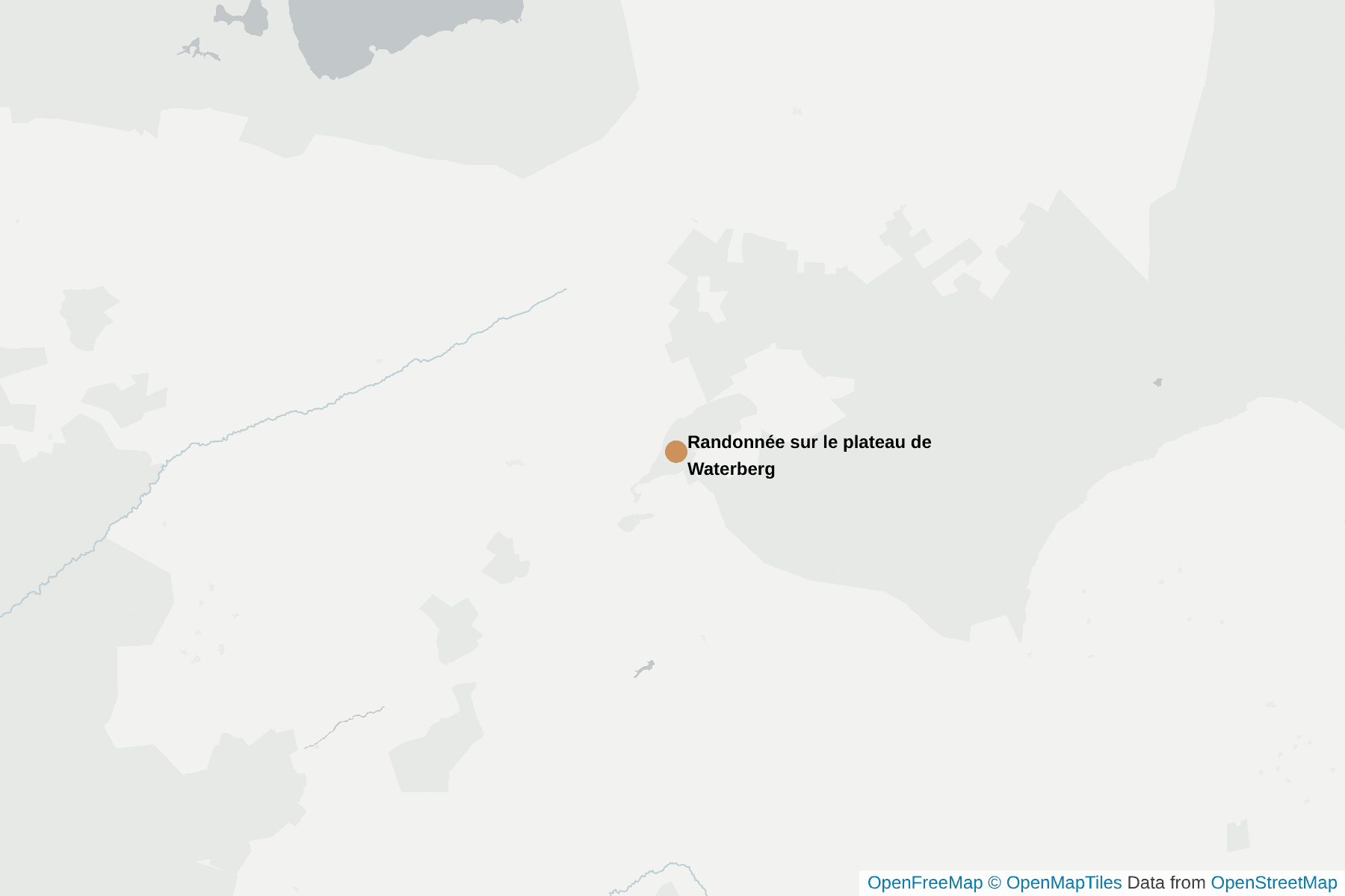 Carte de Randonnée sur le plateau de Waterberg
