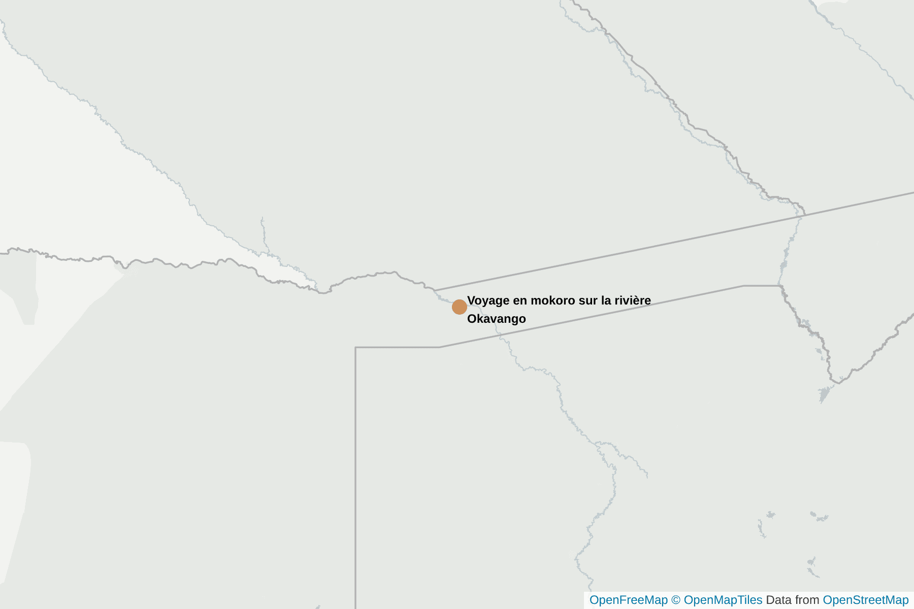 Carte de Voyage en mokoro sur la rivière Okavango