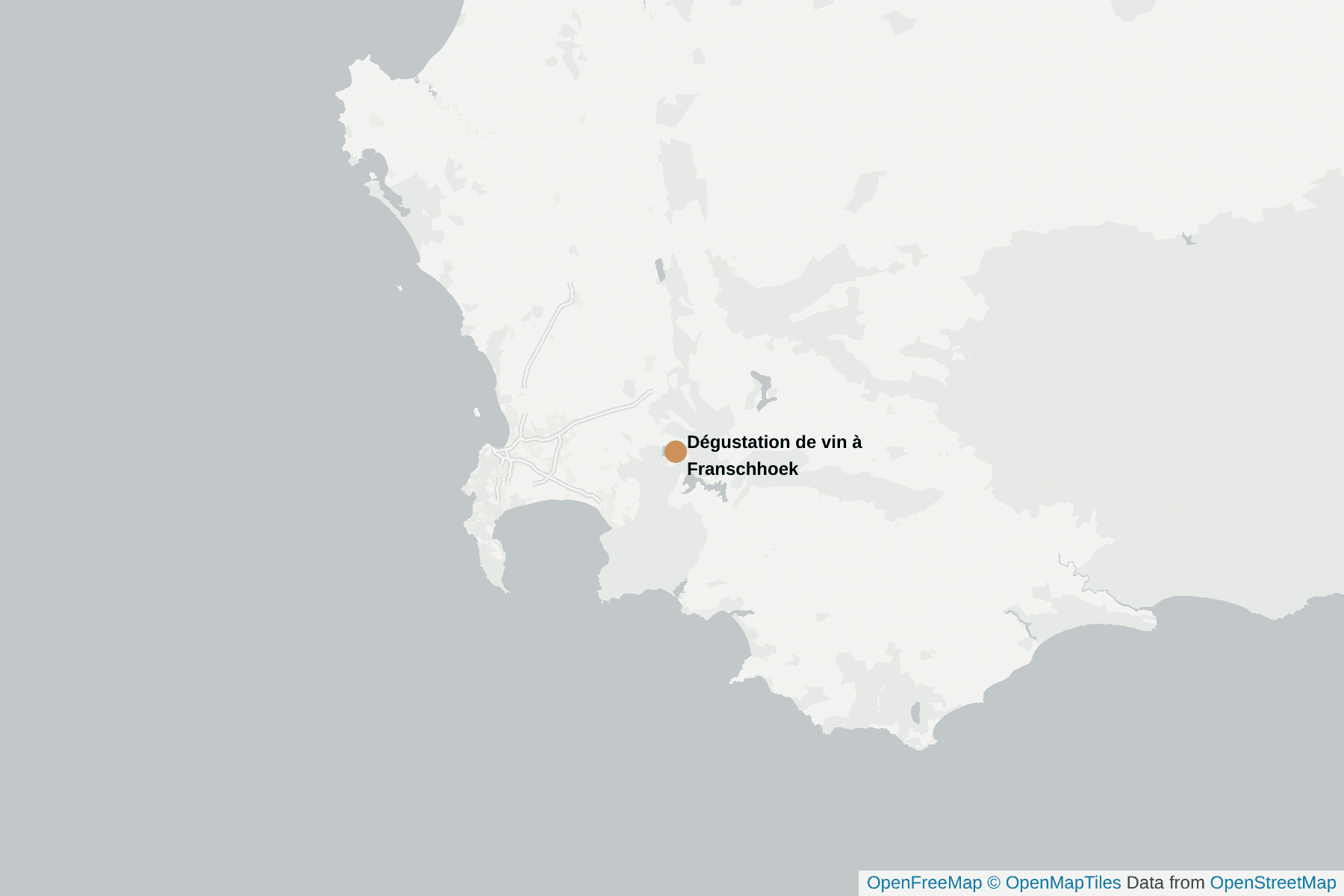 Carte de Dégustation de vin à Franschhoek