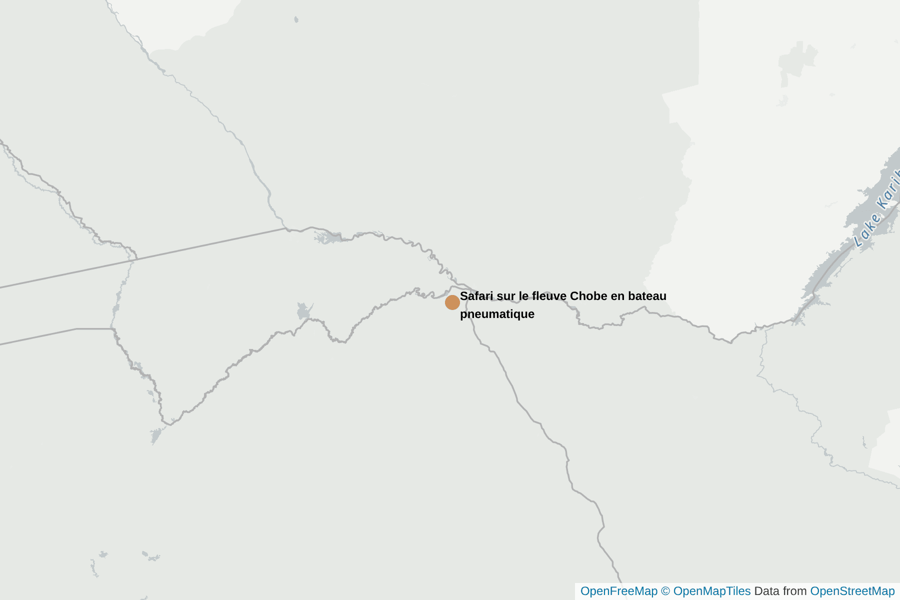 Carte de Safari sur le fleuve Chobe en bateau pneumatique