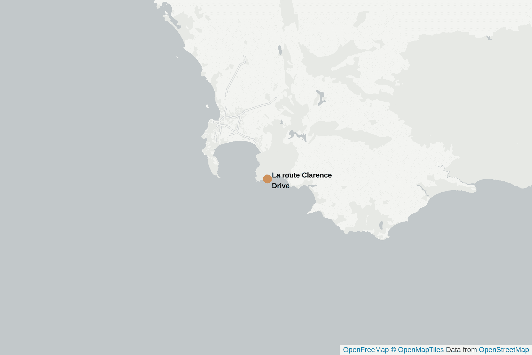 Carte de La route Clarence Drive