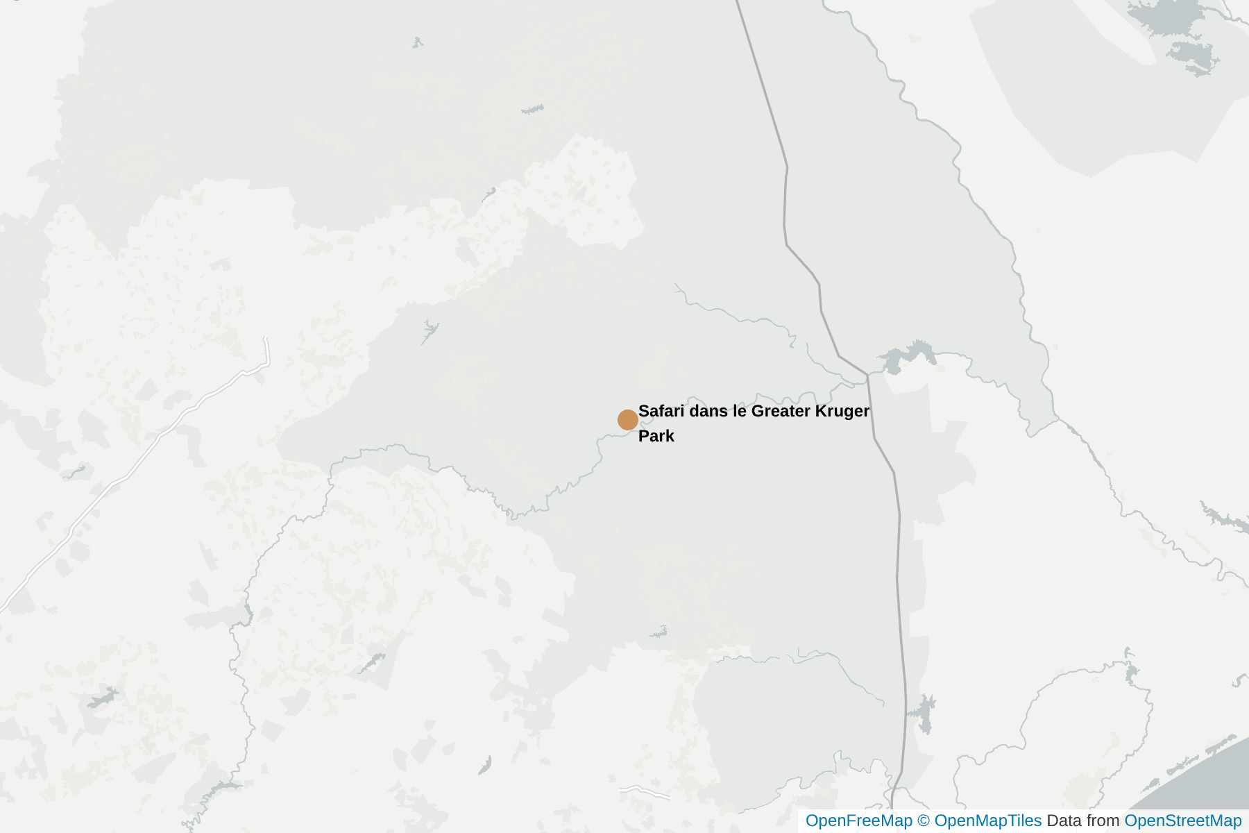 Carte de Safari dans le Greater Kruger Park