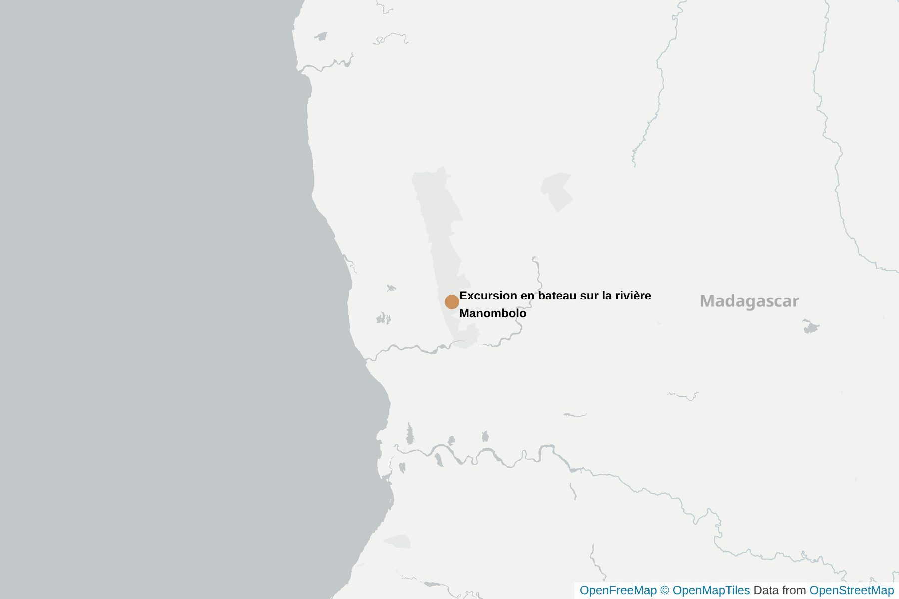 Carte de Excursion en bateau sur la rivière Manombolo