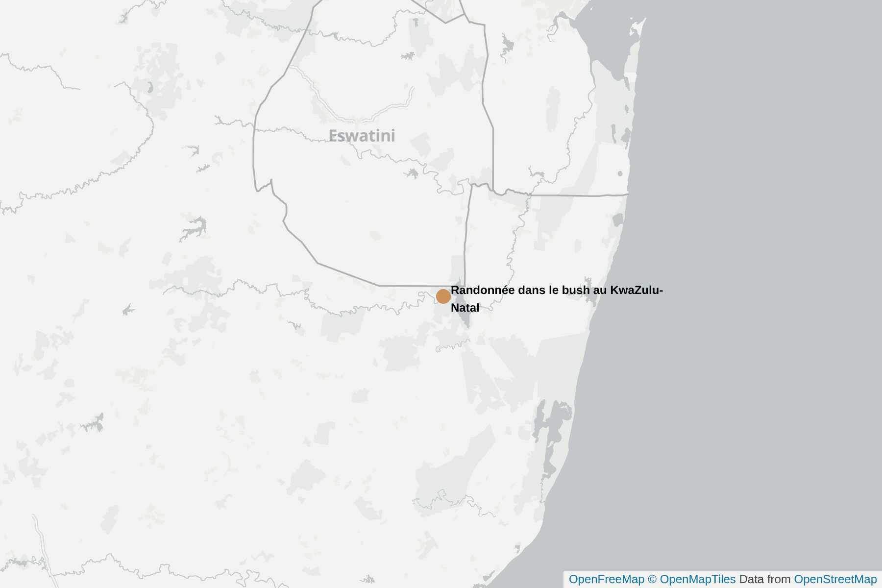 Carte de Randonnée dans le bush au KwaZulu-Natal