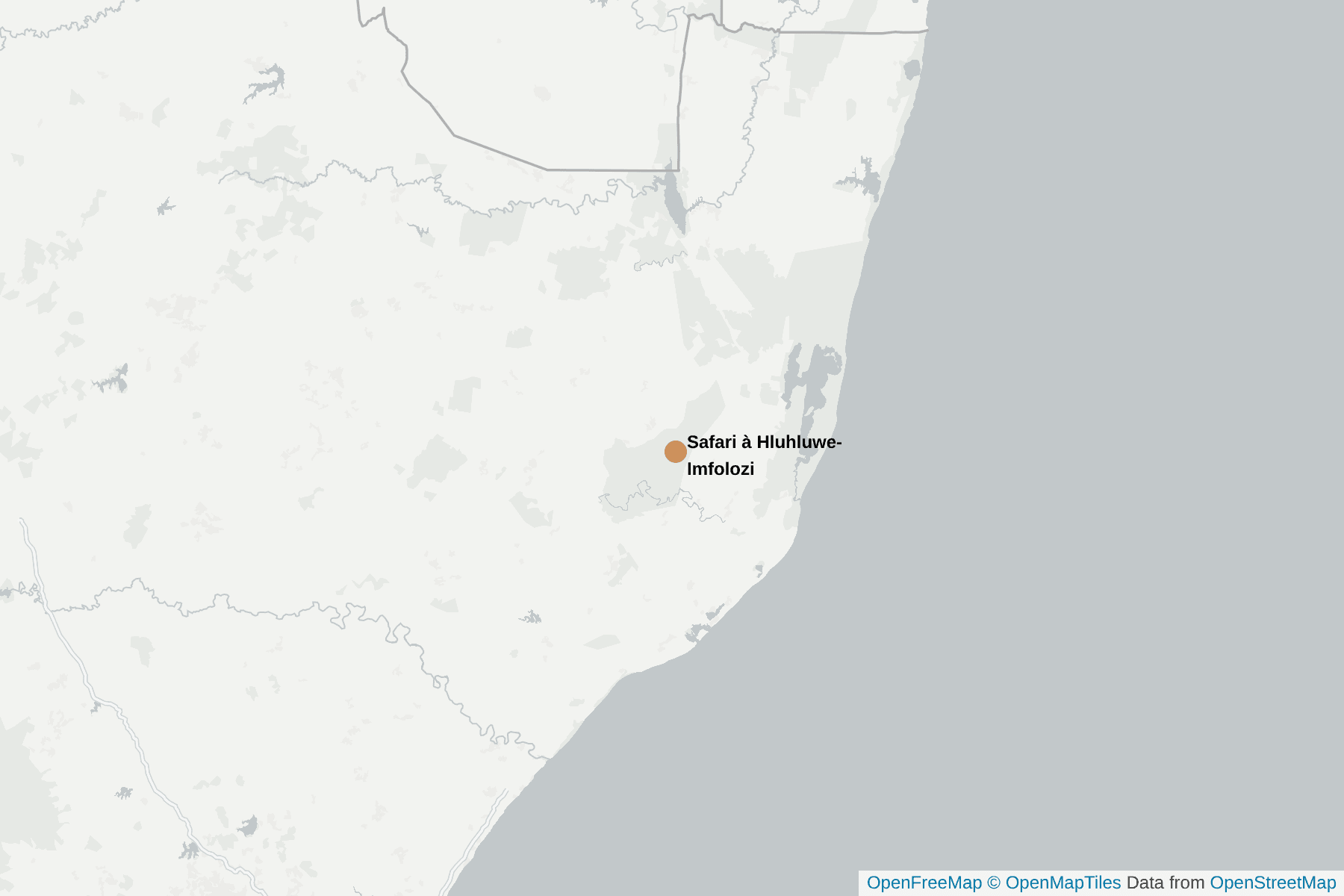 Carte de Safari à Hluhluwe-Imfolozi