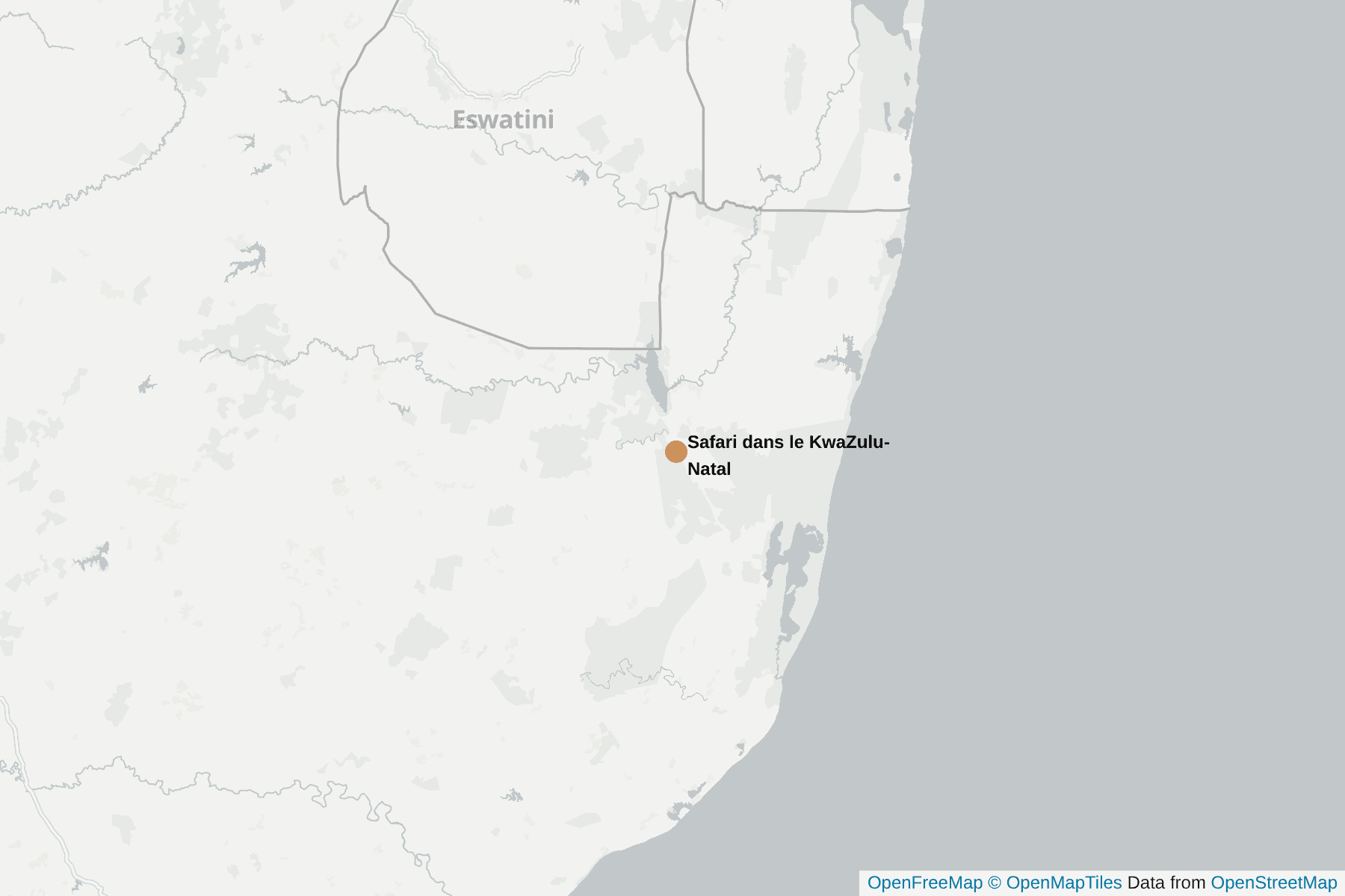 Carte de Safari dans le KwaZulu-Natal